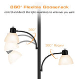 Floor Lamps for Living Room, 72" Tall Torchiere Floor Lamp with 8W Adjustable Reading Lights, Industrial Lamps for Living Room, Bedroom, Office, Black Tree Floor Lamp【3 Bulbs Included】
