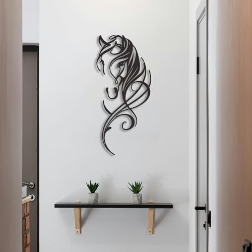 Aimery Metal Horse Wall Decor - Line Art Pictures for Home - Dynamic Sculptures for Bedroom, Bathroom, Living Room