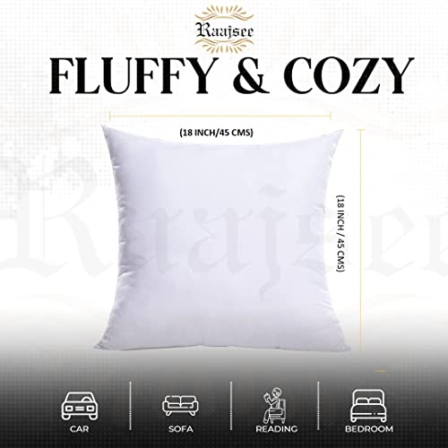18x18 Pillow Inserts Set of 2 , Soft Hypoallergenic Down Alternative Throw Pillow Inserts 18 X 18 , Throw Pillows for Couch, Sofa Pillow Filling Stuffing for Decorative Covers, Pillow Forms 18x18