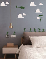 Army Men Wall Stickers Soldier Helicopter for Boy Kids Bedroom Decal Home Decor