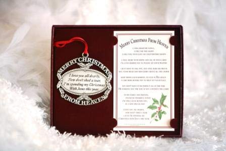 ® Pewter Finish Keepsake Memorial Ornament with Poem in Gift Box - Rememberance Gift for Christams Trees or Year Round Respect for a Departed Loved One.