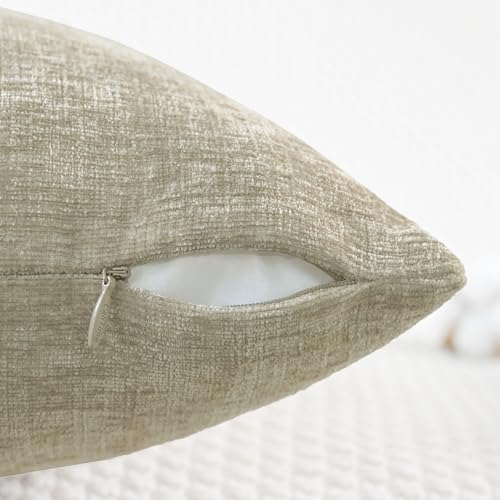 CaliTime Decorative Couch Throw Pillow Covers 20 X 20 Inches Light Taupe