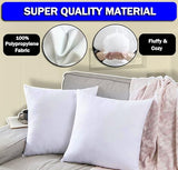 GVTECH Bedding Throw Pillows Insert (Pack of 2) 16 x 16 Inches Bed and Couch Pillows - Indoor Decorative Pillows - Cushion Stuffer Inserts - Anti Allergy Cotton Blend Fabric, White