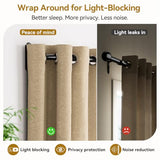 YaFex Curtain Rod 32-86 Inch, 1 Inch Heavy Duty Black Curtain Rods for Windows, Adjustable Window Treatment Rods, Wrap Around Ceiling Outdoor Curtain Rod for Bedroom