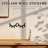 VOSAREA Sleepy Eyes Wall Decor: Wooden Eyelash Wall Art Decal Nursery Decor 3D Sleepy Eyes Stickers Prop for Christmas Baby Room Kids' Bedroom, Black