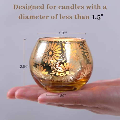 Gold Mercury Glass Votive Candle Holders Set of 12