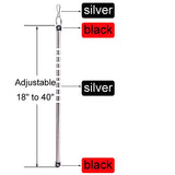 YYST 40-inch Adjustable Drapery Pull Curtain Wand w/Stainless Steel Hook (Black X 2)