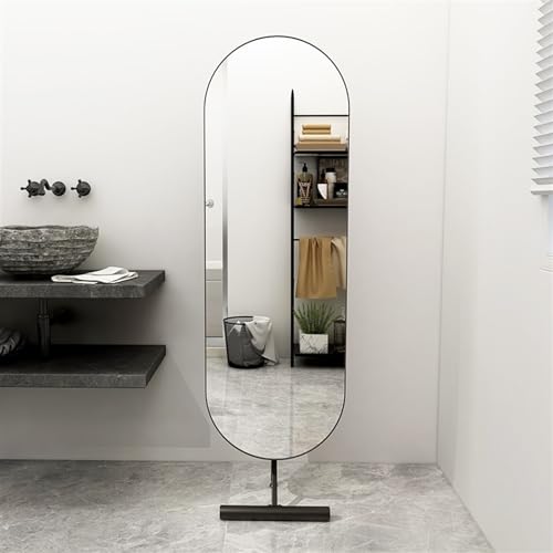 Decorative Full-Length Dressing Mirror, Household Floor-Standing, Bedroom Fitting for Living Room(Black)