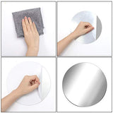 Aneco 6 Pack Acrylic Mirrors - Non Glass, Self Adhesive Round Mirror Wall Stickers for Home Decor, 4 Inches (Thickness 2 mm)