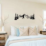 Yuzhuo Metal Mountain Wall Art Decor, Mountain Forest Silhouette Art Suitable for Living Room Bedroom Indoor Outdoor Garden Home Decoration