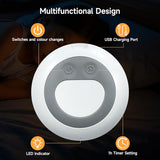 Baby Night Light, Nursery Night Lamp with 8 RGB Colors Changing, Soft BPA Free Silicone Touch Night Light for Kids Room Breastfeeding, 1h Timer, Rechargeable & Stepless Dimming