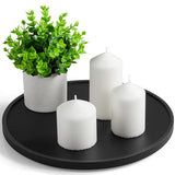 12 Inch Wood Round Tray, Wooden Decorative Bathroom Coffee Table Tray Centerpiece Candle Holder for Black Kitchen Dining Room Home Decor Coffee Table Decor and Accessories