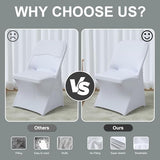 Trlyc Spandex Folding Chair Covers 100 Pcs Universal Fitted Dining Chair Cover Stretchy Slipcovers for Wedding Party Banquet Flat-Front Chairs Covers (White)