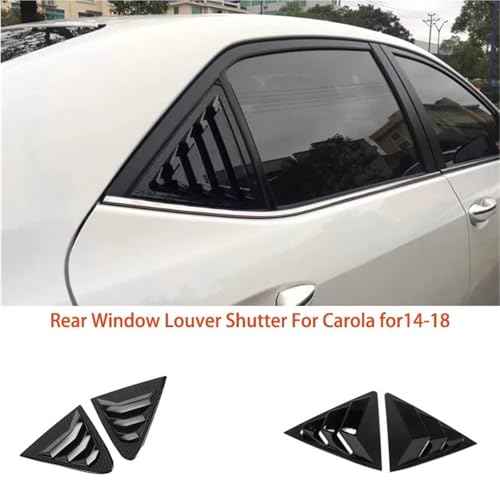 for Rear Window Louver Shutter for Carola 14-18 Side Air Vents Cover Trim Exterior A Pair(Glossy Black)