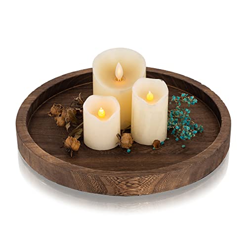 Romadedi Rustic Wood Decorative Candle Tray, 11 in