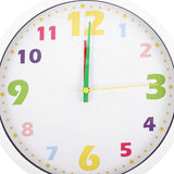 Silent Wall Clock 10-inch Analog Teaching Clock with White Frame for Room and Classroom