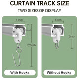 MaKefeile Ceiling Curtain Tracks 12FT,Curtain Track Wall Mount,Ceiling Mounted Sliding Door Curtains Rails Outdoor Extra Long Curtains Rod Room Divider Track for Living Bedroom with Hooks,White