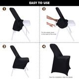 Fixwal 36 Pcs Black Folding Chair Cover, Spandex Stretch Covers Ideal for Wedding, Party, Dining, Business Meeting, Banquet, Universal Fitted Washable Slipcover