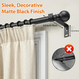 Small Window Curtain Rod 28 to 44 Inch, Heavy Duty Matte Black Adjustable Splicing Curtain Rods With Brackets for Living Room, Bedroom, Sliding Glass Door, Patio, Cafe Shop