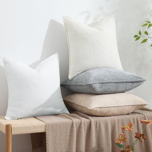 decorUhome Chenille Ultimate Gray Throw Pillow Covers 12x20 Set of 2