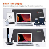 LED Desk Lamp with Wireless Charger, USB Charging Port, Table Lamp with Clock, Alarm, Date, Temperature, Desk Lamps for Home Office,Black