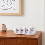 1Pc Manual Flip Desk Clock Perpetual Calendar Plastic Date Display Home Office Desktop Calendar Clock for Dorm Room Decor