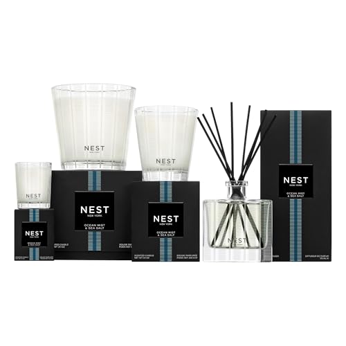 NEST New York Reed Diffuser Liquid Refill, Ocean Mist & Sea Salt - 5.9 fl oz - Fragrance for Up to 90 Days - Flame Free