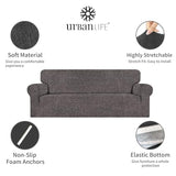URBANLIFE Stretch Sofa Covers & Loveseat Couch Covers for Living Room Slipcover Set, 2-Pieces Machine Washable Couch Cover, Charcoal Gray