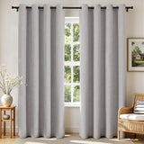 Joydeco Blackout Curtains for Bedroom, Linen Black Out Curtains 84 Inch Long, Light Blocking Drapes 2 Panels Set with Grommet for Living Room Window, Thermal Insulated Room Darkening Privacy Drapes