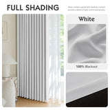 FMFUNCTEX 100% Blackout Curtains for Bedroom, White Back Tab Curtain 90 Inches Long Drapery Thermal Insulated Curtains for Living Room, Black Out Drapes Rod Pocket Room Darkening 2 Panels