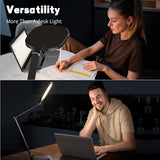 LED Desk Lamp for Home Office, Professional Eye-Caring Diffused Desk Light, 3 Color 10 Brightness Computer Light, Dimmable Office Lamp with Memory & Timer Func, Metal Swing Arm Table Lamp