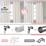 SIMEWIN Heavy Duty White Curtain Rods for Windows 48 to 84 Inches, White 1" Adjustable Curtain Rods with Diamond Finials for Bedroom, Living Room, Patio, Kitchen
