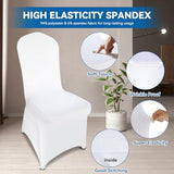 100 Pieces White Chair Covers - Versatile Stretch Polyester Spandex Dining Chair Slipcovers for Dining, Party, Wedding, Banquet, and More