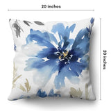 Americanflat 20x20 Throw Pillow with Sewn-in Insert - All-in-One Decorative Pillows - No Cover Needed - Soft and Durable Cushion for Bed or Sofa - Polyester - White and Indigo