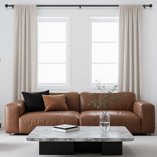 HeiDear 2 Pack Curtain Rods for Windows 30 to 45 Inches, 5/8" Matte Black Metal Curtain Rod, Adjustable Single Window Rods for Bedroom, Living Room, Kitchen, Office
