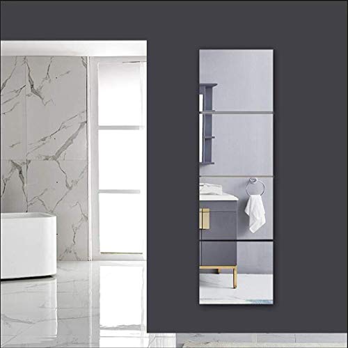 Rectangular eless Vanity Mirror Full Length Mirror Floor Explosion Proof Wall-Mounted Mirror Holder Hotels AN1017 914 (Size : 36cm×36cm)