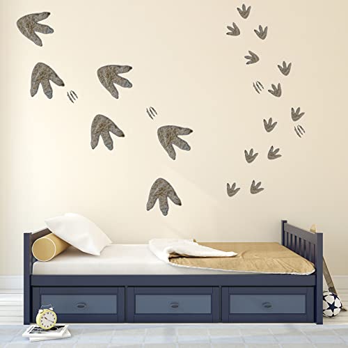 Gersoniel 64 Pcs Dinosaur Footprints Floor Decals Peel and Stick Dinosaur Tracks Wall Decals Removable Vinyl Footprints Stickers for Baby Nursery Bedroom Home Decor