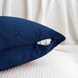 HWY 50 Navy Blue Throw Pillow Covers Velvet 18x18 Inch Pack of 2