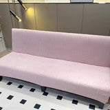 Thick Embossed Armless Futon Cover 3/2 Seater Stretch Sofa Bed Slipcover, Anti-Slip Futon Covers Slipcovers, Folding Couch Sofa Bed Futon Cover with Elastic Band, Washable,F,120~150cm/47~59in