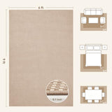 Washable Area Rugs 6x9 ft Non Slip Area Rug for Living Room Brown