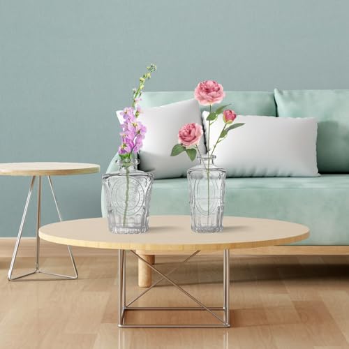 Mini Glass Bud Vases - Set of 6 Small Vases for Flowers, Perfect for Centerpieces,Flower Vases for Centerpieces., Clear