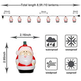 10 Light Santa Head Light Set - 8.5Ft Christmas Santa Claus Decorations String Lights with 10 Santa Claus Decorations Lights, Santa Claus Novelty Fairy Lights for Party Kid's Room Xmas Tree Decor