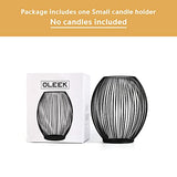 Small Outdoor Candle Holders for Patio - Pillar Candle Holder - Black Wire Candle Holder for Table Centerpiece - Iron Lantern Decorative Candles - Farmhouse Decor Fireplace Metal Candle Holders