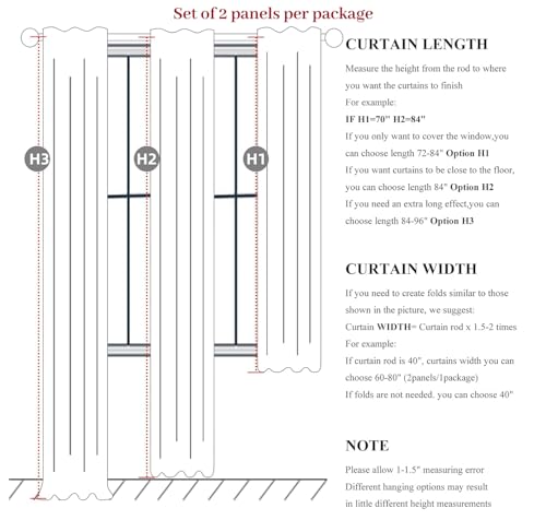 100% Blackout Curtains 84 Inch Length 2 Panels Set Farmhouse Style for Bedroom Windows/Living Room Thermal Insulated Neutral Boho Drapes Linen Blend Natural Ivory 7ft Long Hook Belt Pleated/Back Tab