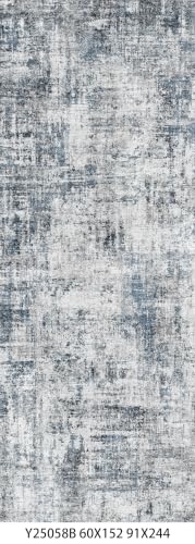 2x5 Rug Runner Non-Slip Washable: Modern Abstract Small Hallway Rug Blue