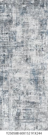 2x5 Rug Runner Non-Slip Washable: Modern Abstract Small Hallway Rug Blue