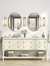 KOHROS 17.8x23.6 Oval Frameless Bathroom Vanity Mirror | 0.7-Inch Beveled Edge
