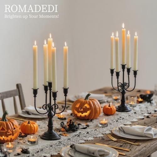 Romadedi Black 5 Arm Candelabra Candle Holders 11.8"