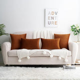 HWY 50 Burnt Orange Throw Pillow Covers Velvet 12x20 Inch Pack of 2