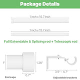 White Curtain Rod 72-144 inch, 1" Heavy Duty Curtain Rods for Windows Outdoor, Patio, Living Room, Bedroom, Metal Modern Drapery Pole with End Caps, 6 to 12 ft Drapery Rod